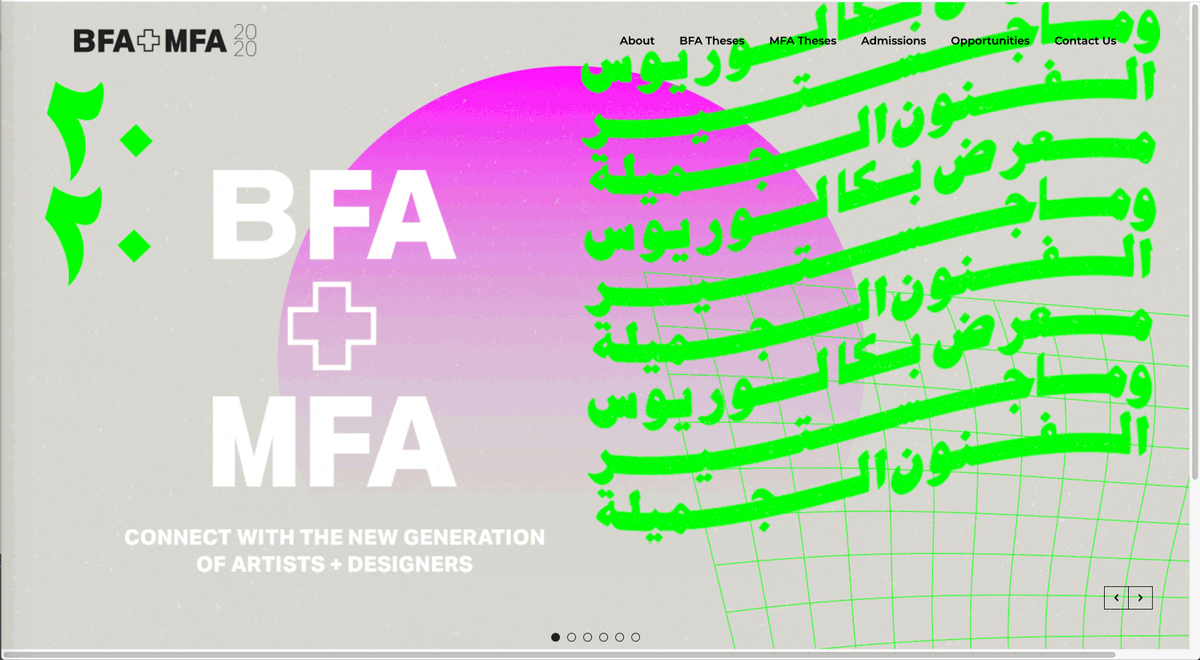 VCUQatar's tweet photo. The BFA + MFA Online Show is now open! Over 70 art and design projects by this year’s Bachelor of Fine Arts and Master of Fine Arts graduates are on display at https://t.co/5EEq3TjVkl
#bfamfa20 #vcuartsqatar #Classof2020 #vcuq #vcuartsgrad #qatar #artsed #qatarfoundation https://t.co/n7uF8HYkcB