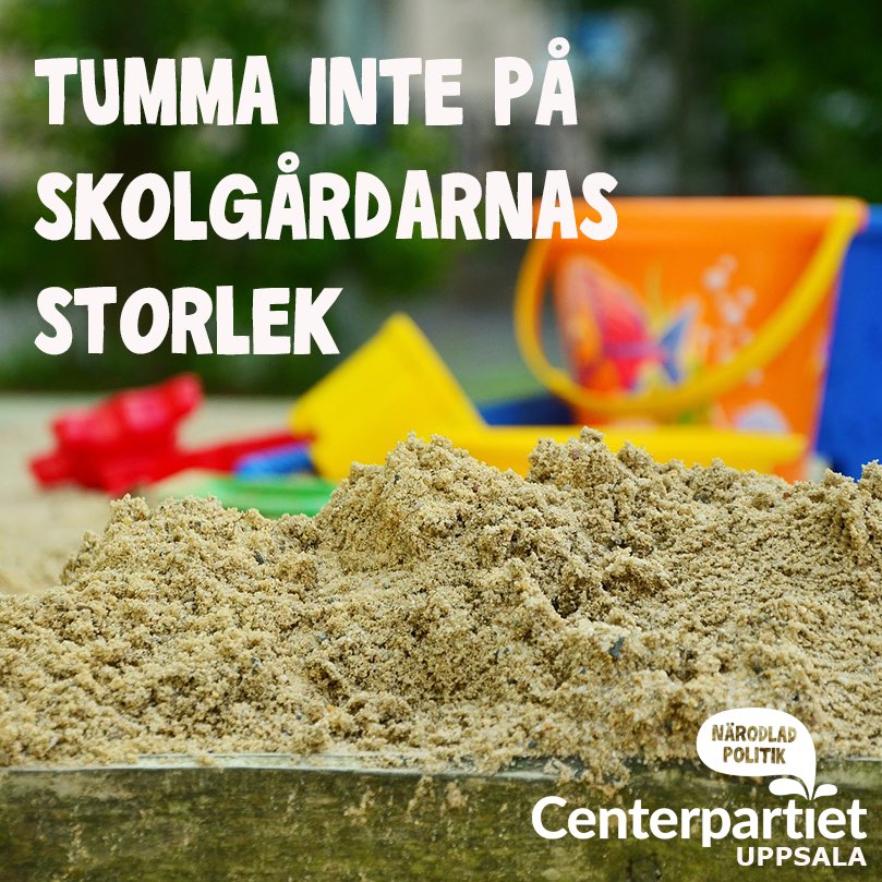 UppsalaCentern's tweet photo. CENTERPARTIET MOTSÄTTER SIG ATT FRÅNGÅ BOVERKETS REKOMMENDATIONER FÖR SKOLGÅRDAR 🏫

Läs hela pressmeddelandet: https://t.co/RREVdEXT6v https://t.co/0vCx9Shrif