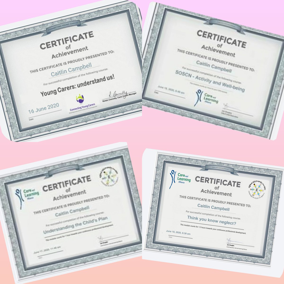 A few courses done this week through @CALAchildcare, very informative and would highly recommend!! 

@LangleesELCC @FCEYteam 

#FCremoteCLPL #Learningfromhome #langleesfamily
#thelearningneverstops