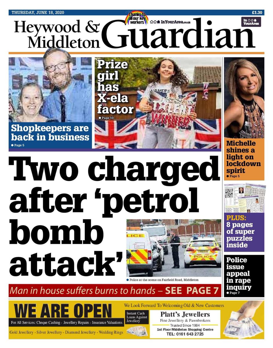 AlkringtonCSA's tweet photo. A big thanks to Middleton Guardian for their story on our awards in this week’s edition 🙌🏻🙌🏻 we are featured on the front page and on page 5 of the newspaper. Keep those nominations coming in for your local heroes - just click on the link below 👇🏻
https://t.co/7j4tFu3Pft https://t.co/edddBThsyY