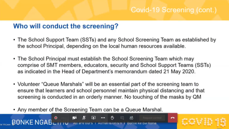 Our operating process also involves screening #SchoolsReopening