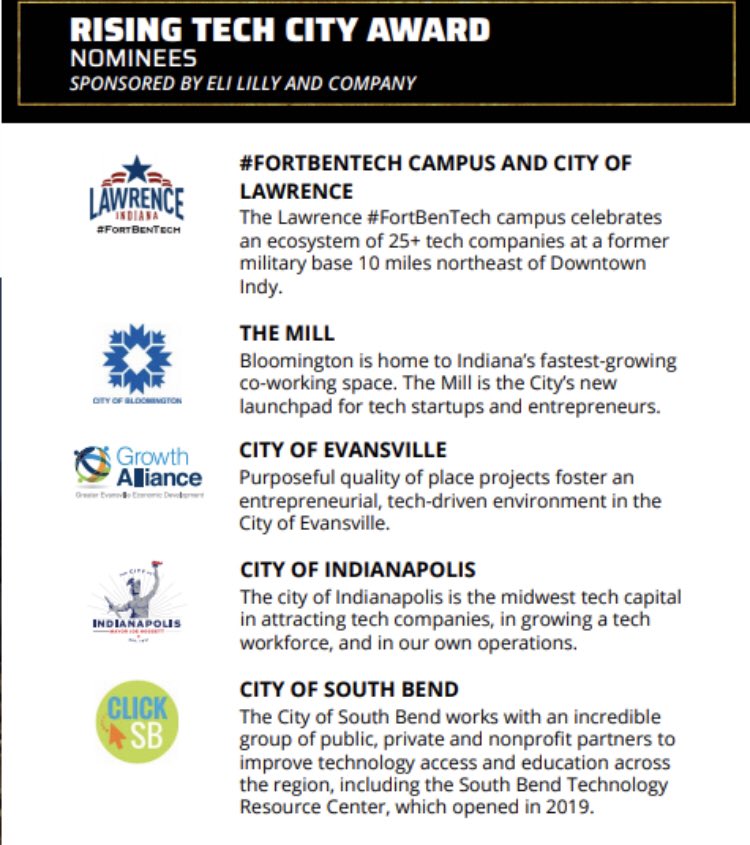 FortBen_IN's tweet photo. Tune in to tonight’s 8:00pm live #MiraAwsrd virtual broadcast to see if #FortBenTech and the @LawrenceINcity take home the coveted ‘Rising Tech City’ award!
https://t.co/oP5ZzThX5Y https://t.co/NwYgdbrnsA