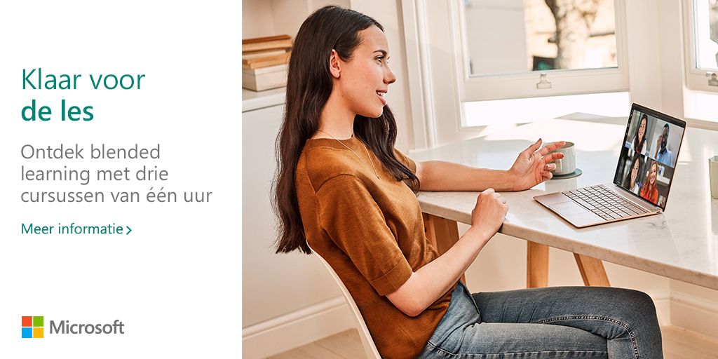 Ontdek online cursussen voor leraren zodat je de reguliere les kan verrijken met Microsoft Teams. 👉🏼 msft.it/6015TYlKR