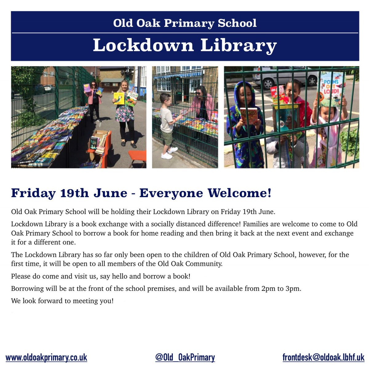 Old Oak Primary School (@old_oakprimary) on Twitter photo ๐ฃBREAKING NEWS๐ฃ
Previously only open to #OldOakPrimarySchool and <a href="/DoorstepLib/">Doorstep Library</a> families, tomorrow will be the first opportunity for members of the #EastActon and #OldOak #Community to come and enjoy the #LockdownLibrary ๐
#EveryoneWelcome #WestLondon #W12 #School #Library ๐ฃBREAKING NEWS๐ฃ
Previously only open to #OldOakPrimarySchool and <a href="/DoorstepLib/">Doorstep Library</a> families, tomorrow will be the first opportunity for members of the #EastActon and #OldOak #Community to come and enjoy the #LockdownLibrary ๐
#EveryoneWelcome #WestLondon #W12 #School #Library
