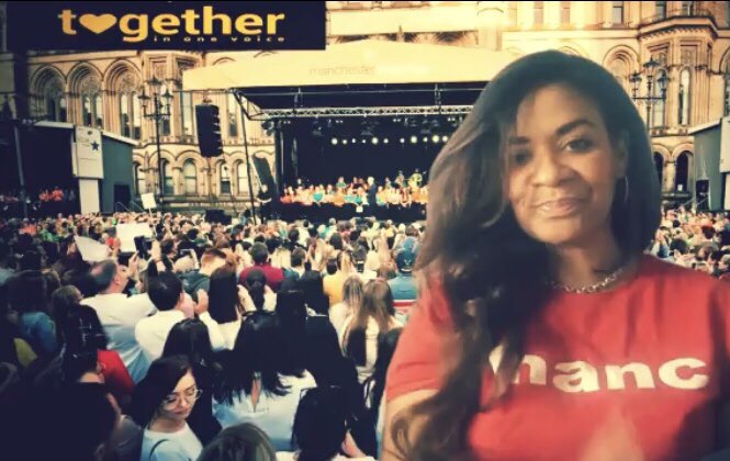 A special moment when our region joined together in song for  @TogetherMCR with everyone from our neighbours to  @Rowetta and the  @takethat boys