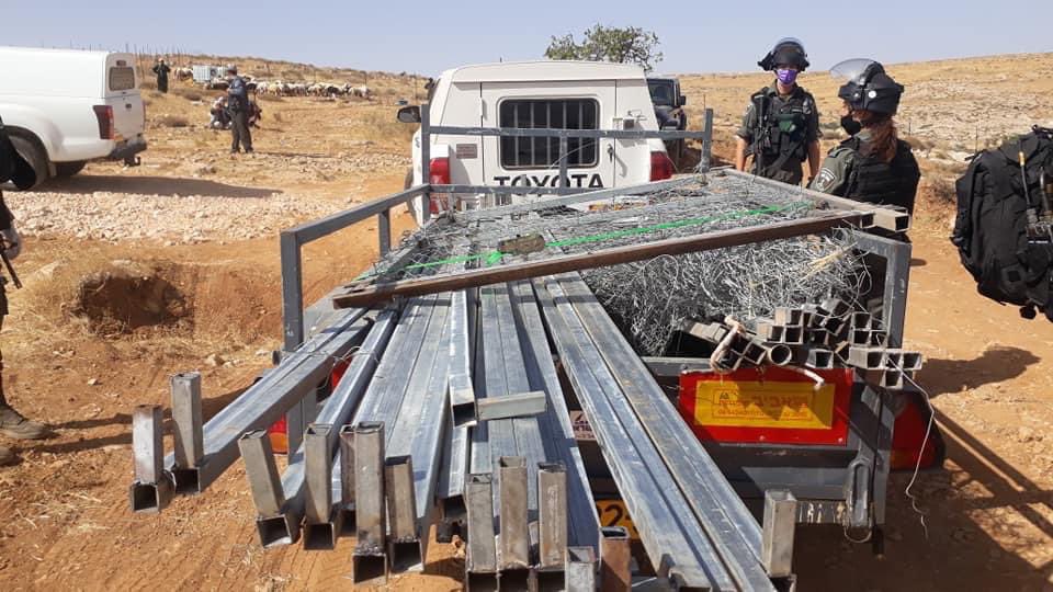 Shepherds4Good's tweet photo. Moments ago, #Israeli #soldiers raided the village of #Atuwani in South #Hebron, ultimately #confiscating a tent which belonged to Jamal Raba’i. https://t.co/wB92lSi6Z0