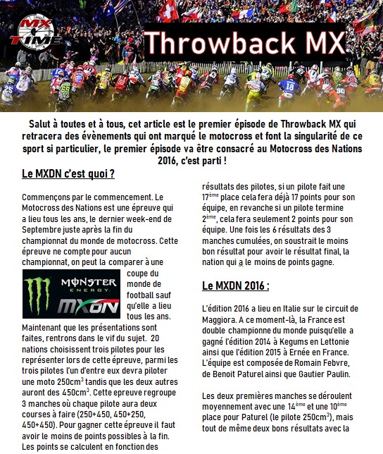 MXTIME3's tweet photo. ❗️ Salut à toutes et à tous, aujourd'hui c'est le premier article de "Throwback MX", dans cette série on reviendra sur des événements marquants du motocross, premier article aujourd'hui sur le #MXON2016! Let's gooooo ❗️#MX #dimanchesx #MXGP https://t.co/VlJACaCgFv