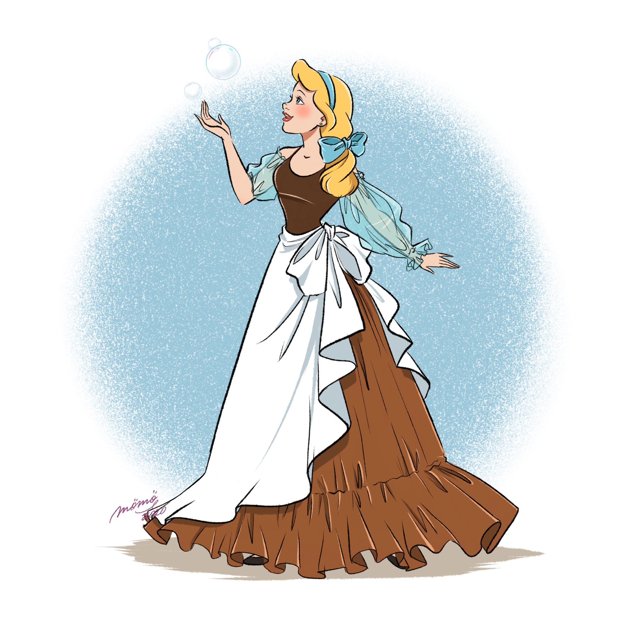 Duckymomo プリンセスになる前の衣装をイメージしたドレスを描いてみました Disney Disneyprincess Belle Cinderella ディズニープリンセス ベル シンデレラ ドレス T Co Fqbultpfla Twitter
