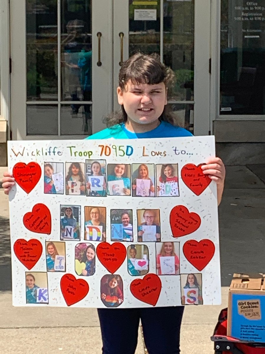 GSNEO's tweet photo. Troop 70950 donated 84 boxes of cookies to Ronald McDonald House! Once the troop is able, they will also get to take a tour of the house. Great job girls! #GSNEOPositivityProject https://t.co/1soAg79Caw