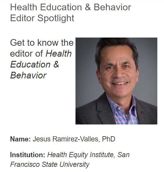 HEandB's tweet photo. Meet the @HEandB Editor-in-Chief, @JRamirezValles, https://t.co/OM5bo8CqPg #gaybyboomers #aging #healthandaging #publichealth #healthequity #agingresearch https://t.co/UE4HOxBUfo