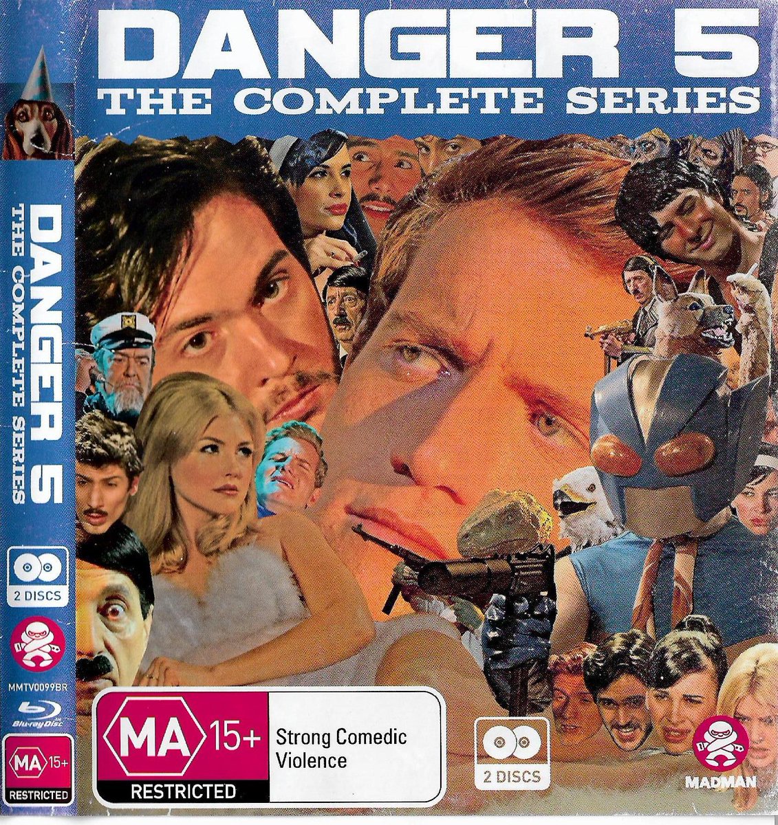 lorcychief's tweet photo. The @danger5tv complete blu-ray from @MadmanFilms is amazing, especially the #sensiblechuckle and @SimplyNatasa postcards. https://t.co/XH7tbgyTKw