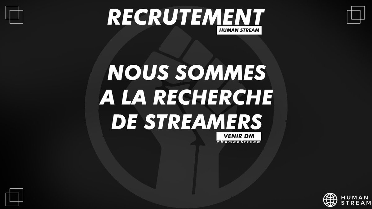 StreamHuman's tweet photo. « Non au Racisme »

Nous sommes à la recherche de Streamers.
Si vous êtes intéressé nos DM sont ouverts.
Tous unis par la même passion et contre la même cause.
#HumanStream✊🏻✊🏼✊🏽✊🏾✊🏿 https://t.co/LTBUrCiBm9