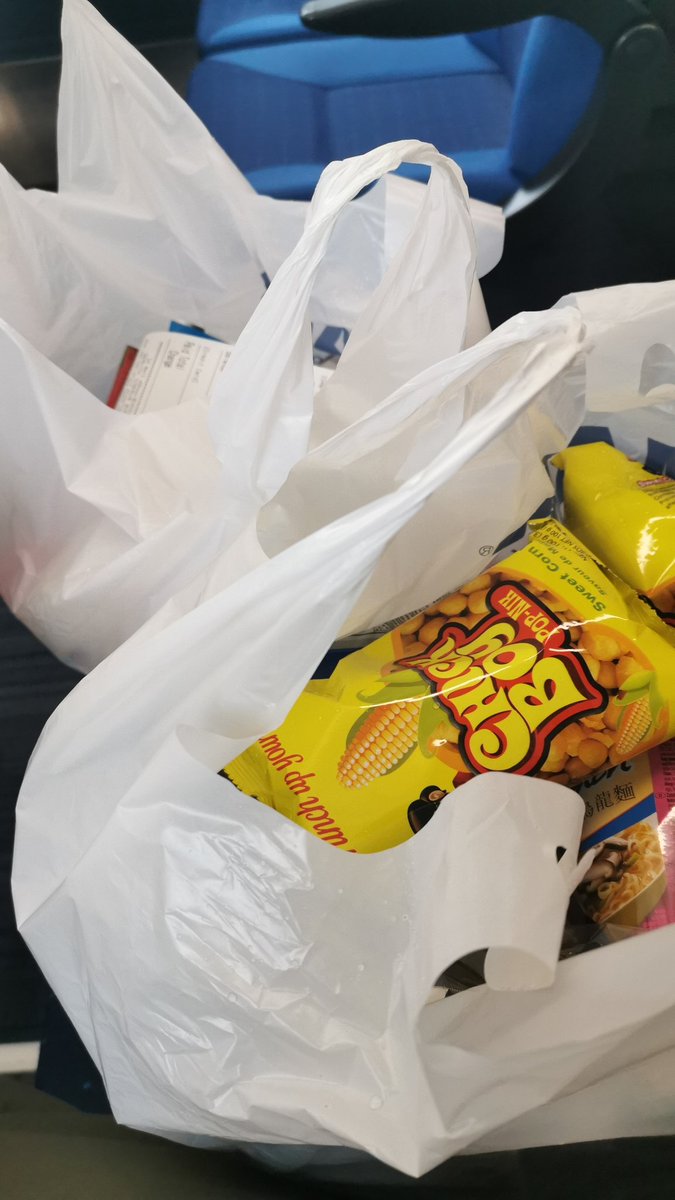 Barber20696's tweet photo. £50 later and I've got two full bags of food. Got my fav sweet corn Crisps and also thought id try some new stuff so bought the best selling chicken in the shop 😂 now back home and munch time https://t.co/DTFfM3WSjn