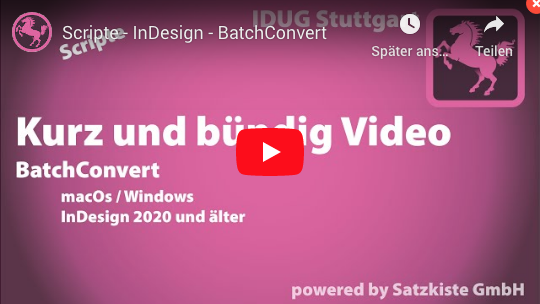 InDesignBlog's tweet image. [DE] Scripte - #InDesign - #BatchConvert

#VIDEO 🎥 👉 youtu.be/kDnZXb7AHNI

Eine große Anzahl von InDesign-Dateien als PDF exportieren ist viel Klick-Arbeit. Katharina @kleinesk von der @IDUGStuttgart zeigt Dir das Script „BatchConvert“ was diese Aufgabe mit 2-Klicks löst!