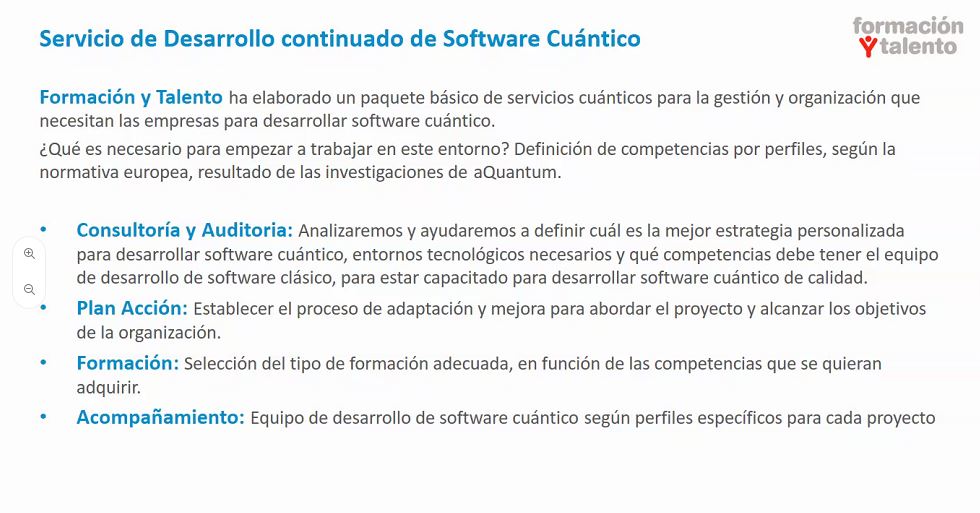 ES_alhambraIT's tweet image. ¿Estás pensando en empezar a trabajar con software cuántico dentro de tu compañía? #FormaciónyTalento te ofrece un paquete básico que incluye: consultoría, auditoría, un plan de acción, formación y acompañamiento. #aQuantum #RRHH #Innovación #Negocio bit.ly/2Y9tSiO