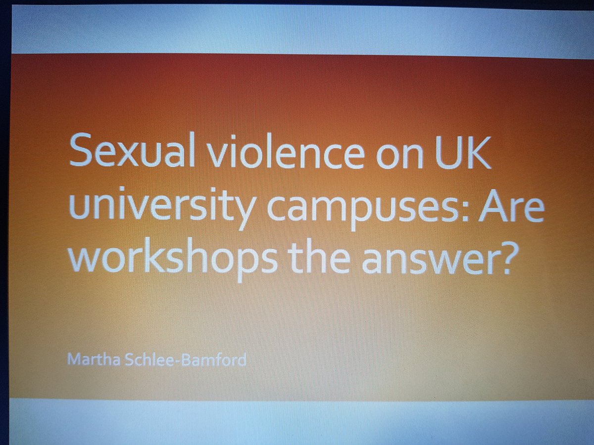 Megs__Reynolds's tweet photo. Now a presentation by Martha Schlee-Bamford on Sexual violence on UK Universities and whether workshops on sexual violence can tackle lad-culture and how we can then improve education around this topic
#CallingTimeConference https://t.co/1QaAvvL54z