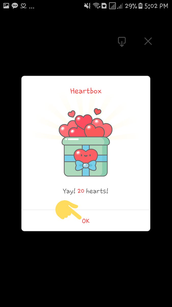 5.1 Heart Box (Daily Heart)3. Click every picture post you want4. Once you see a red heart with question mark, tap it.5. You will received hearts (it depends on the picture you click, there is 7, 20, 100 or 1,000)Heart box is avail 5X every 4hrs. @SJofficial