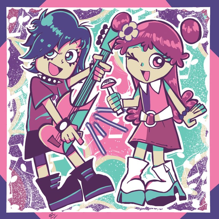 Twitter 上的 Danishi カラーパレットをお借りして ハイ ハイ パフィー アミユミ を描きました Hi Hi Puffy Amiyumi T Co Ttkbxp5wz2 Twitter