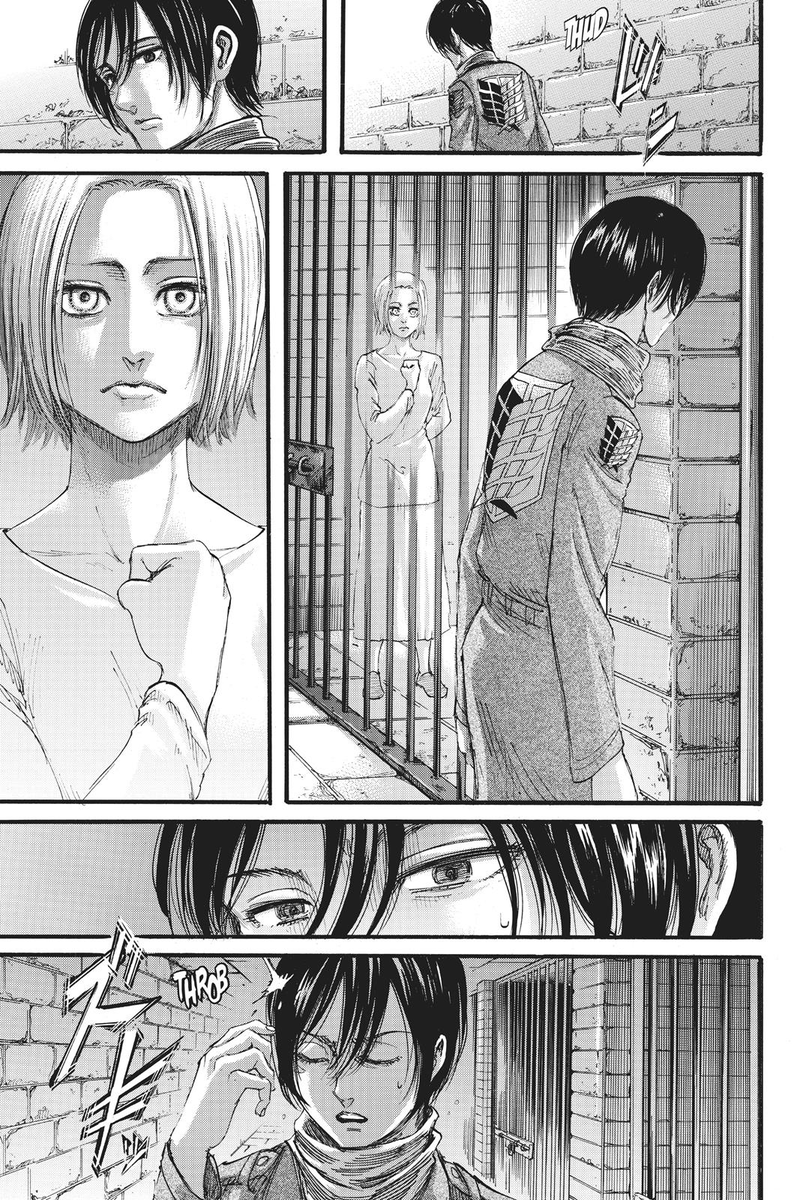 lrt: I think there is one thing that can be compared. Mikasa has seen an idealized version of Eren. She just saw the Eren who wrapped the scarf around her but not the one who brutally killed two people in the cabin. That's why she remembered Eren during her talk with Louise.