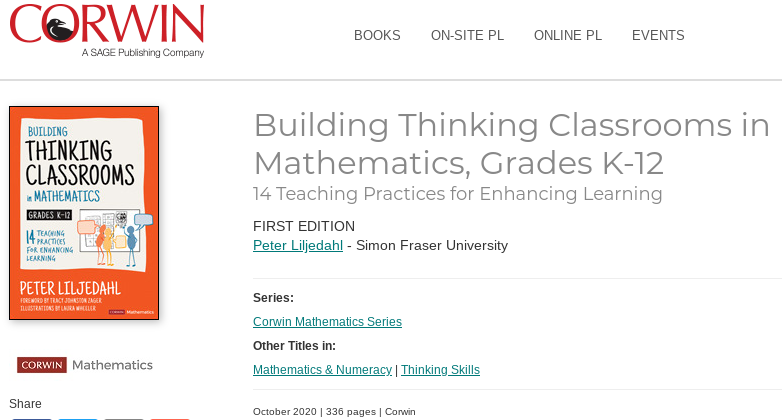 The #ThinkingClassroom book is ready for pre-order!
Written by <a href="/pgliljedahl/">Peter Liljedahl</a> &amp; illustrated by me 😀 (still can't believe it!). It is geared towards Math teachers but can be used in any subject area!
Until the end of June you get 25% off &amp; free shipping!
ca.corwin.com/en-gb/nam/buil…