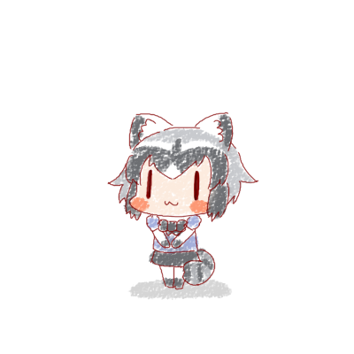 アライグマ(けものフレンズ) 「フェネックが大切に隠していた
スーパーカップチョコクッキーを食べたのはアライさん」|🍮青犬㍑㌍🍩のイラスト