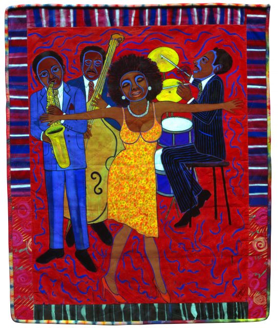 Rose also discusses her visit to the Faith Ringgold exhibition at the  @SerpentineUK. This is "Jazz Stories: Mama Can Sing, Papa Can Blow #1: Somebody Stole My Broken Heart” from 2004. It was a part of the Serpentine exhibition