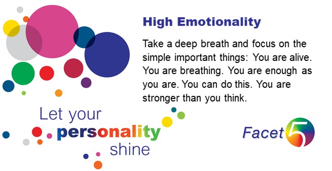 Facet5's tweet image. Having a day where #highemotionality is really showing up? Recognise it and remember to breathe. You've got this.

#PowerofPersonality #breathing #Mindfulness