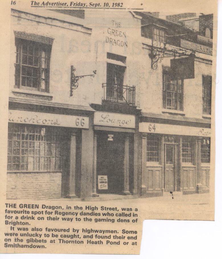 Lastly, leaping across the street and into Green Dragon, which was originally was located on the high street. The building now known as Green Dragon House used to be one of Croydon’s oldest coaching inns before closing in 1959 and moving up the road.