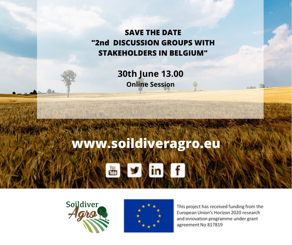 SoildiverAgro's tweet image. Are you interested in soil life and soil quality in arable farming?
Our flemish partners invite you to save the date for the 2nd Discussion Group in Belgium in Dutch.
More info soon!
#MAA #soil #Discussiongroups