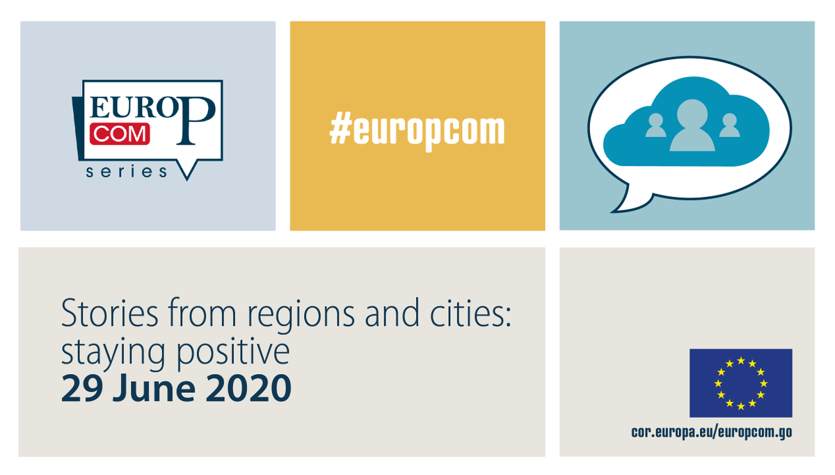 EU_CoR's tweet photo. Have you already signed up for virtual #EuroPCom?
The first webinar of the day with Ana Ferreira, @AHKramaricEU @katiVhsarja @MariaenEUropa @MassimoGaudina highlights communication projects that helped people keep connected during the #COVID19 crisis. ➡️ https://t.co/CvFMxRMkoN https://t.co/0VAVbP5Fi2