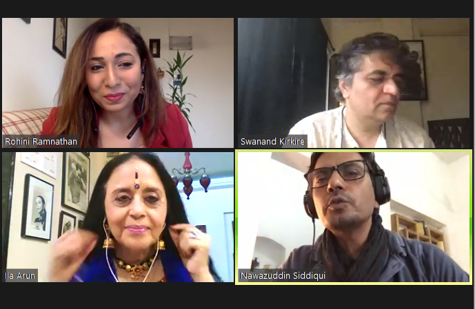 Zee5_Official's tweet photo. Here we are all set to start #HighFiveOnZEE5 awards with the host Rohini. We hope you guys Have you joined us. #ZEE5 #HighFiveOnZEE5. #AtrangiDekhoAtrangiRaho @rotalks @Nawazuddin_S @swanandkirkire https://t.co/0VWl2XAcZg