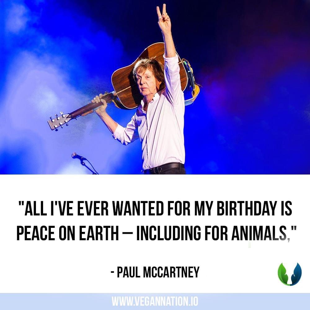Happy 78 birthday to an incredible vegan soul, Sir Paul McCartney!   