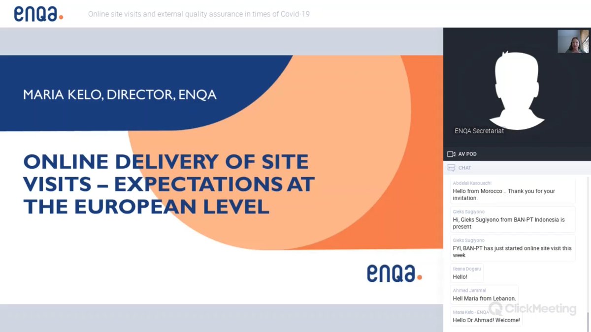 ICYMI, #ENQA hosted a webinar about online site visits and external #QA in times of COVID-19. The recording is now online here: youtu.be/Ugx9r2vrDUs Feel free to watch, share with your networks, or let us know what you're doing to adjust using --> #QAfromHome