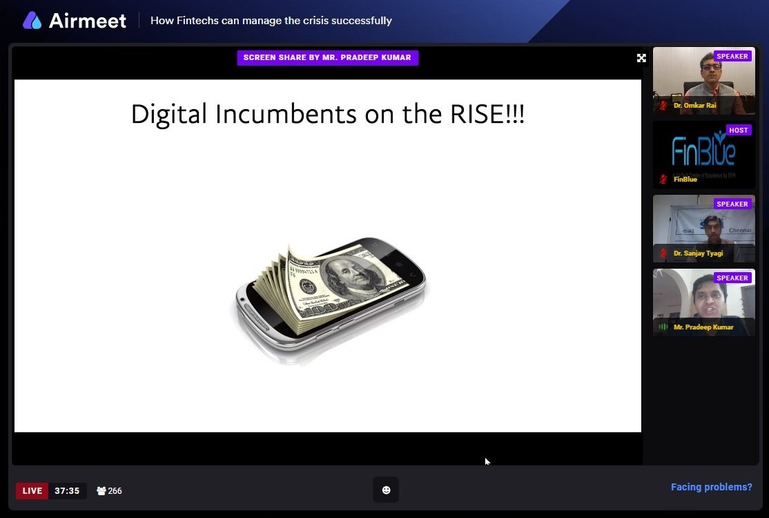 An interactive #STPIPulse webinar organized by #STPIFinBlue on “How Fintechs can manage the crisis successfully' with @Appuwits, Head of Strategic Initiatives, @PayPal and @Omkar_Raii, DG, @stpiindia as the distinguished speakers. @rsprasad @mpdvizag @STPIVizag