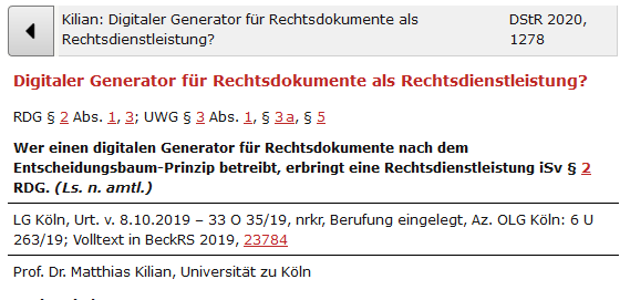 Morgen ist beim OLG Köln Verkündung in Sachen rechtsdienstleistungsrechtliche Zulässigkeit von Online-Vertragsgeneratoren. Ich fand die Entscheidung der Vorinstanz ja problematisch (s.u.), mal schauen, was sich das OLG so überlegt hat #legaltech #anwaltsmarkt  vom OLG   Smartlaw