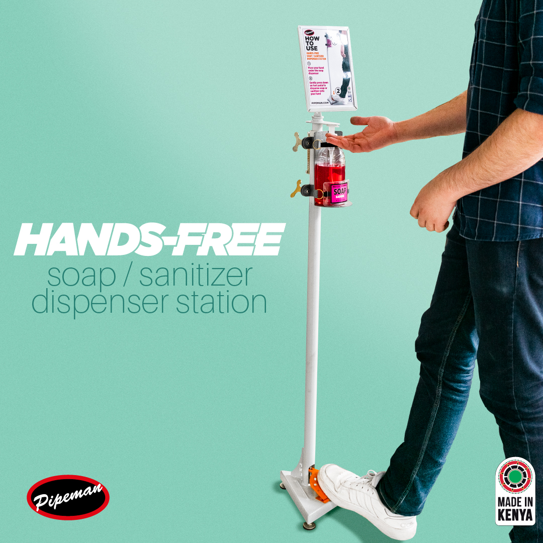 PipeManLtd's tweet photo. Check out our Hands-Free Soap/Sanitizer Dispenser. Each one comes with a 500ml bottle, display sign, made of powder coated steel. Adjustable to accommodate different dispenser bottle sizes. Safe &amp; easy to use.

SHOP ONLINE: https://t.co/p4fvmx3xnD

 #madeinkenya #staysafe https://t.co/0WotKPXPnX
