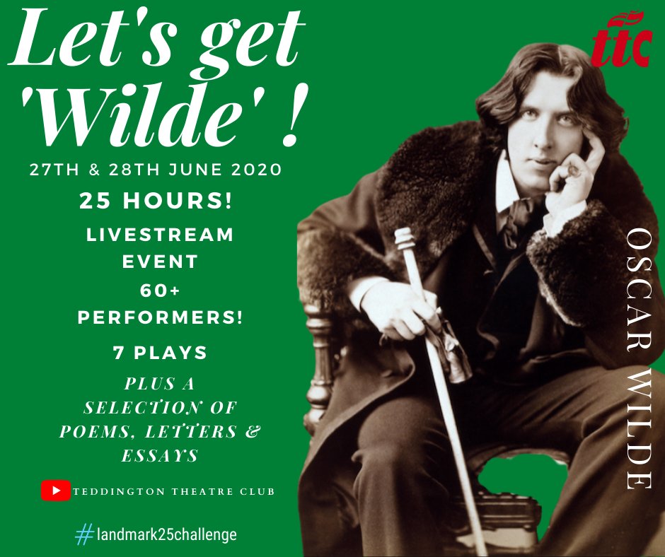 teddington_tc's tweet photo. All welcome to watch our free live streaming "Wilde Weekend' on YouTube https://t.co/MSYPlNOPPH #quote #quotes #quoteoftheday #oscarwilde #oscarwildequote #oscarwildequotes #theatreclosures @OscarWildeTweet @OscarWildeUK @LoveHamptonHill @LandmarkArts https://t.co/IFcFU3fPpT