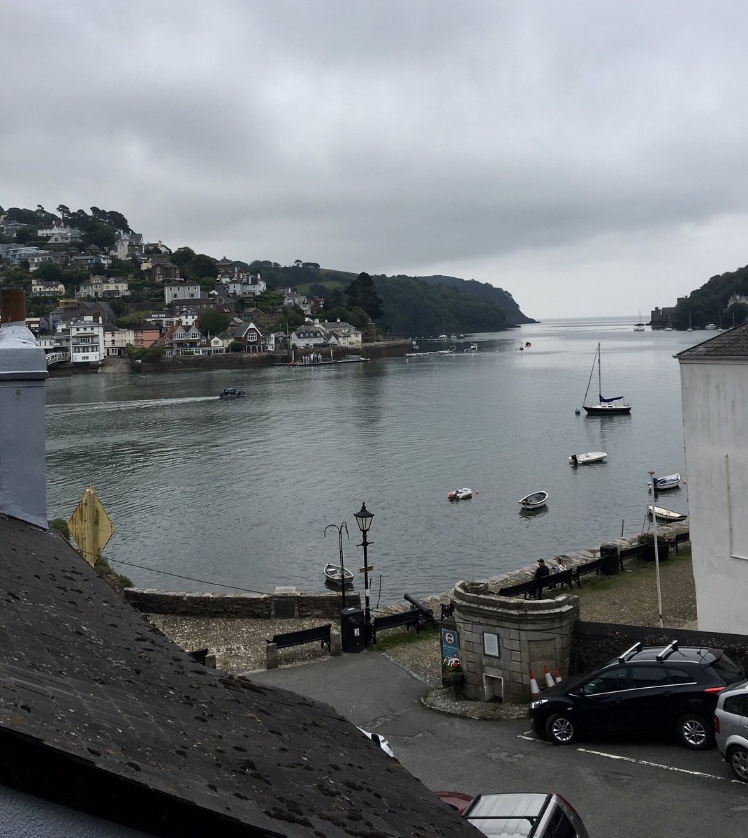 River Dart looking as beautiful as ever today from above town. Never ever seen car park spaces in June though #signofthetimes #dartmouth