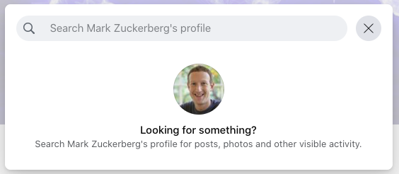 Want to search ON a profile for any content? Use the New Design! On a users profile there will be an extra button near the 'Add Friend'-button. A new window will appear and you'll be able to search the profile or for its public content