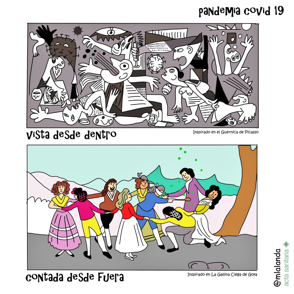 chuchencio's tweet photo. El #malditoVIRUS sigue entre nosotros... No le perdamos el respeto.
😷 Disfrutemos ahora de los nuestros con RESPONSABILIDAD. 
Sólo de todos nosotros dependerá no volver a las andadas...
Me sirvo para recordártelo de esta viñeta de la siempre genial @mlalanda https://t.co/E6tMiGFiFH