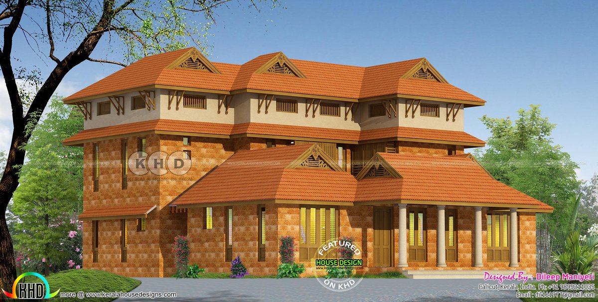 Beautiful 3 Bhk Traditional Kerala Home Design Kerala Home Design And Floor Plans 8000 Houses