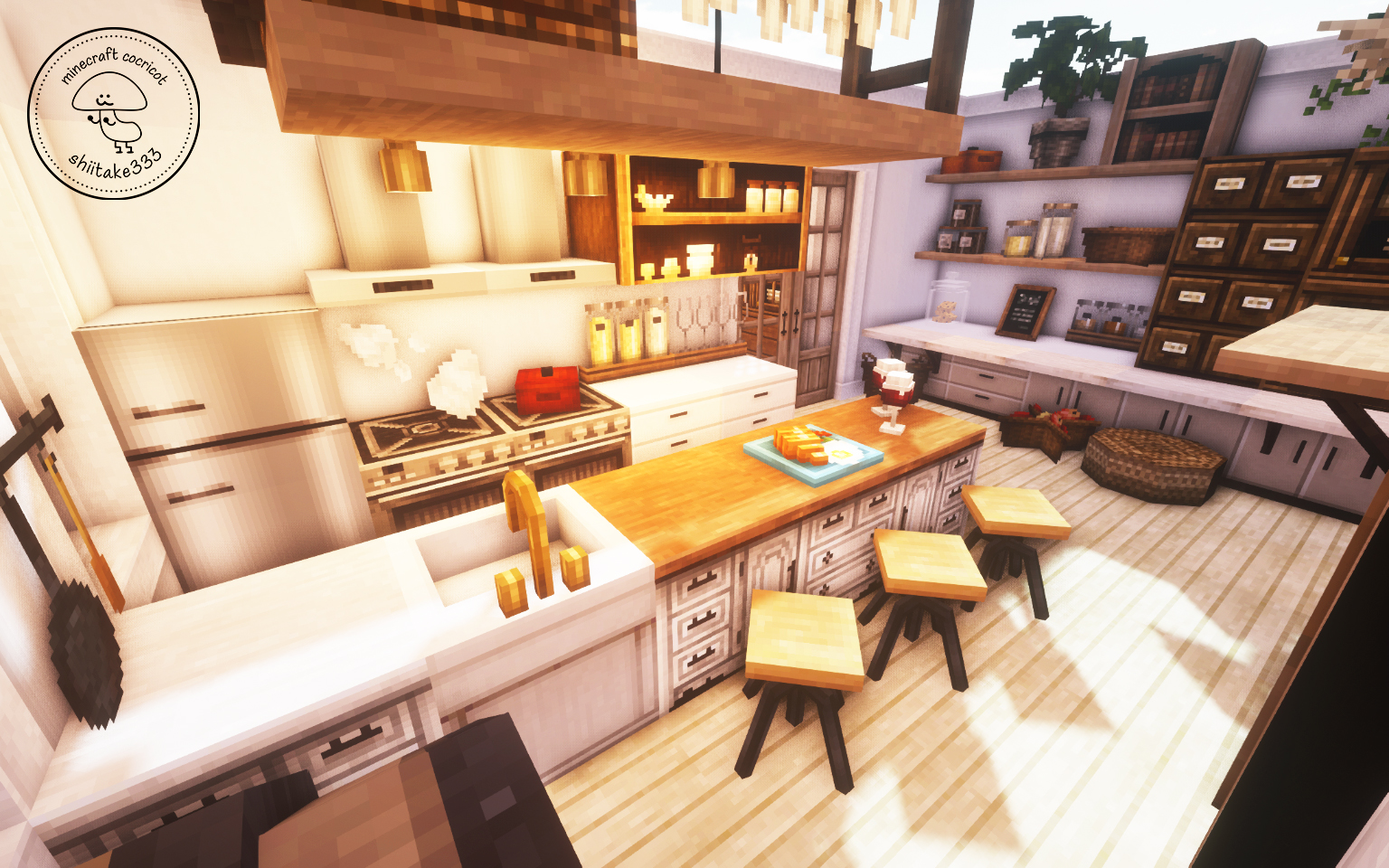 しいたけ Minecraft 1枚目 キッチン 2枚目 ダイニング 3枚目 しいたけの部屋 4枚目 まいたけの部屋 T Co Pclo26ml8s Twitter