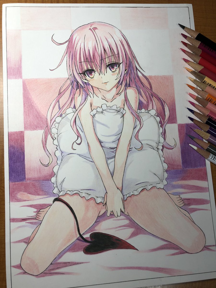 ToLOVEるからナナ描きました! #ToLOVEる #模写 #色鉛筆 #三バカ」潤
