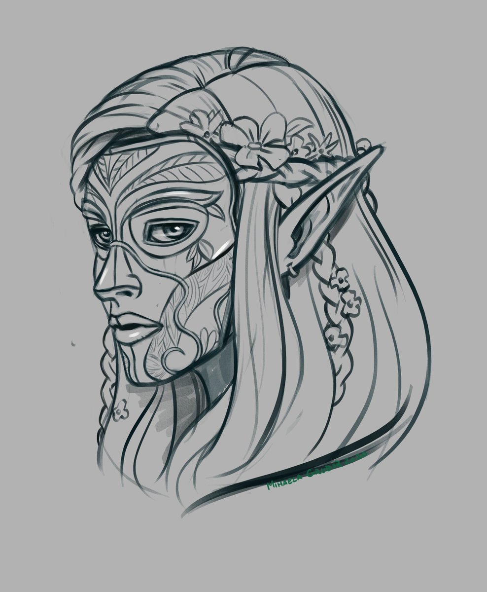 GruberMihaela's tweet photo. Allyria the masked #elf #art #digitalart #digitalpainting #illustration #digital #sketch #dndcharacter #characterart #mask #floralart #flowers #greenhaircolor #gold
More on my insta: https://t.co/NlASqPSb4w https://t.co/aVz8jvURjX