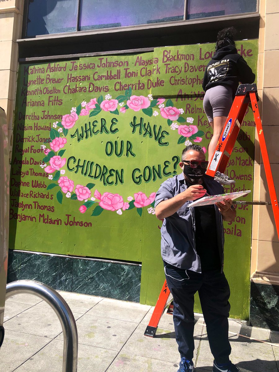 My sisters and I, alongside our loving friends and family at <a href="/osaschool/">OSA</a>, worked on a mural honoring the Bay Area’s Missing Black Youth. The mural is currently located at 18th and Telegraph. #Oakland #Mural