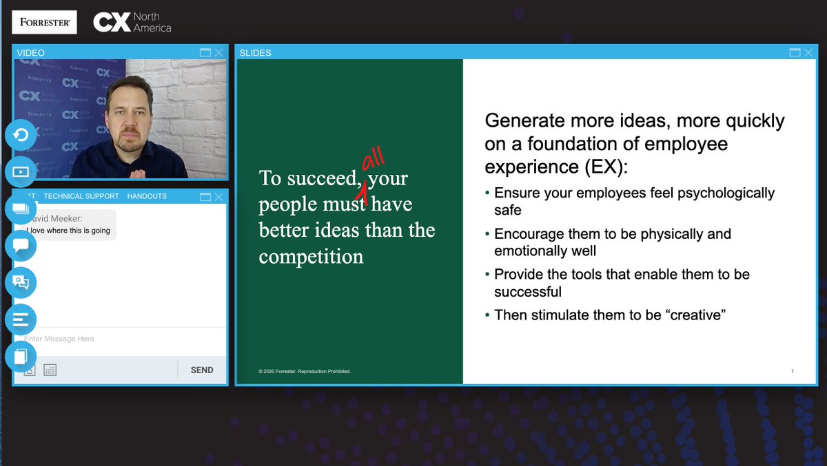 Forrester's <a href="/jmcquivey/">James McQuivey</a>: The future of work will depend on creativity. And the workforce will have the ideas — not just implement them. At #ForrCX, he shared tactical advice for companies who want to empower and inspire employees to be more creative.