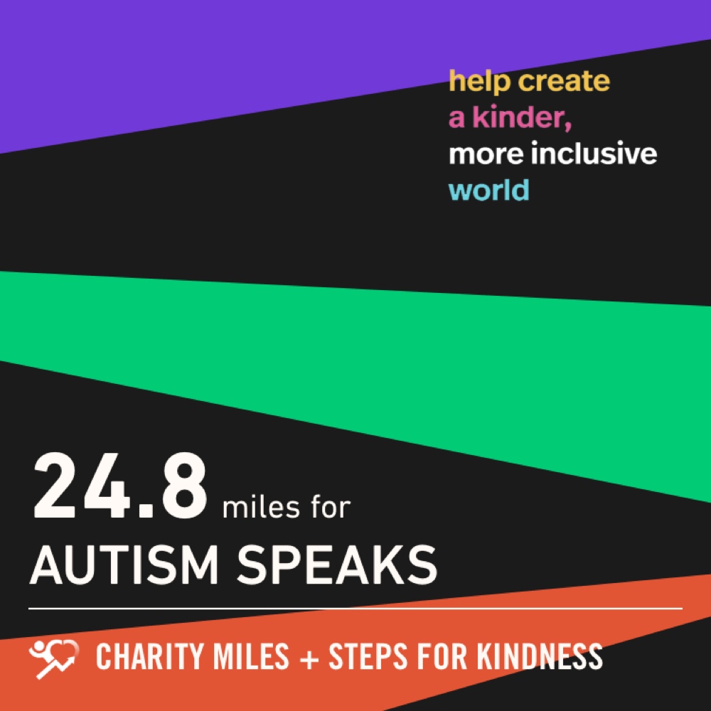JayJigga440's tweet image. 24.8 @CharityMiles for @autismspeaks. #StepsForKindness
