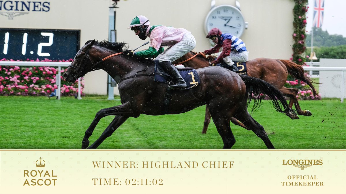 RACE 1: THE GOLDEN GATES HANDICAP

Winner: Highland Chief

Jockey: Rossa Ryan

Trainers: Paul and Oliver Cole

#RoyalAscot <a href="/Longines/">Longines Watch Co.</a>