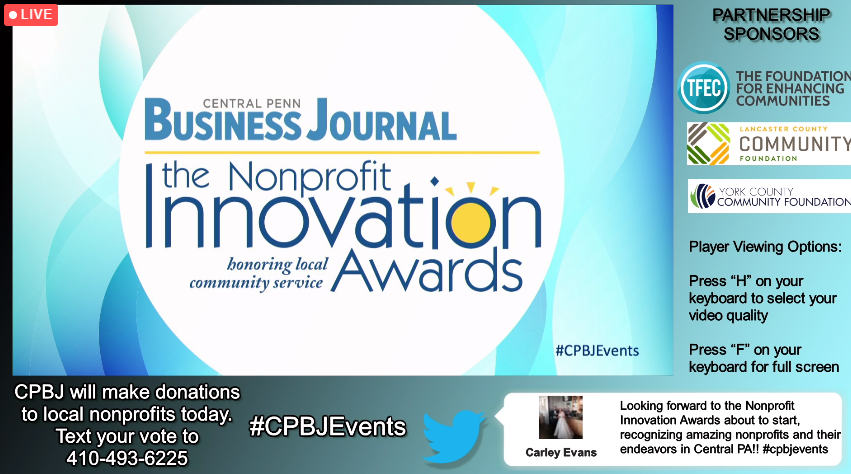 CPBJ's tweet photo. Congrats to our finalists, runner-ups and winners in our Nonprofit Innovation Awards! Thanks to our presenting sponsor First National Bank and to our major sponsors Donegal Insurance and Maher Duessel. 
#CPBJEvents https://t.co/ejfGs5greV