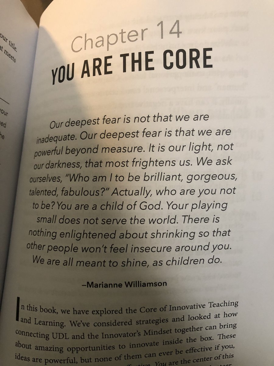 So when I opened my copy of @gcouros #innovateinsidethebox to finish my book study this AM, this quote hit me like a ton of 🧱, but in the best way. In the midst of this reality, I SO needed to hear that! 💙🥺🥰 #reaganrays